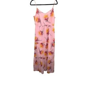 J.Crew Mercantile Floral Print Pink Maxi Fairy Cottage Dress Spaghetti Straps Si